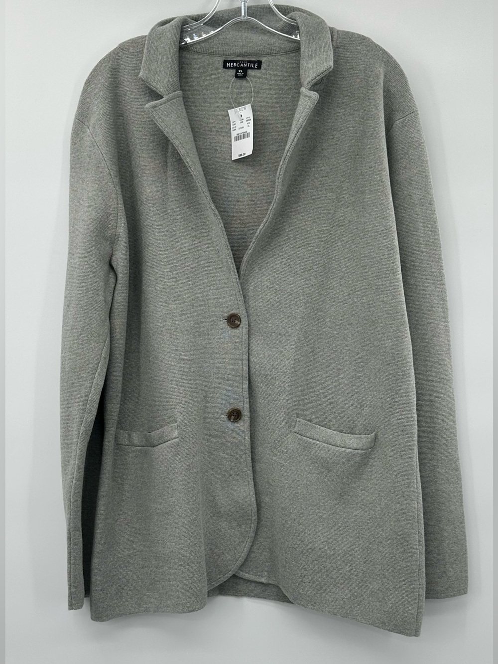 J.Crew Heather Gray Sophie Cotton Sweater Blazer size XL NWT